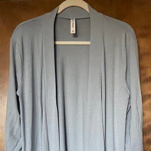 Open Long Cardigan, Ash Blue